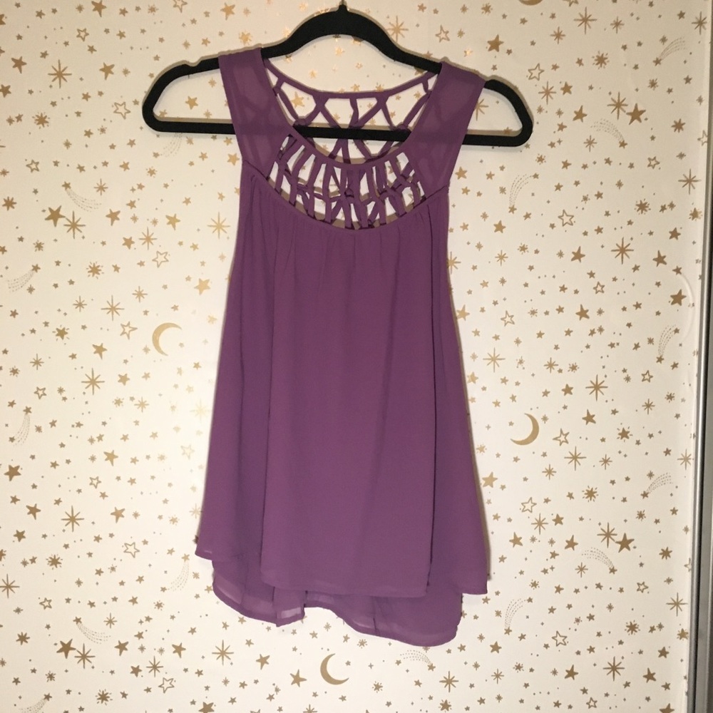 NWT purple low-back strappy tank top